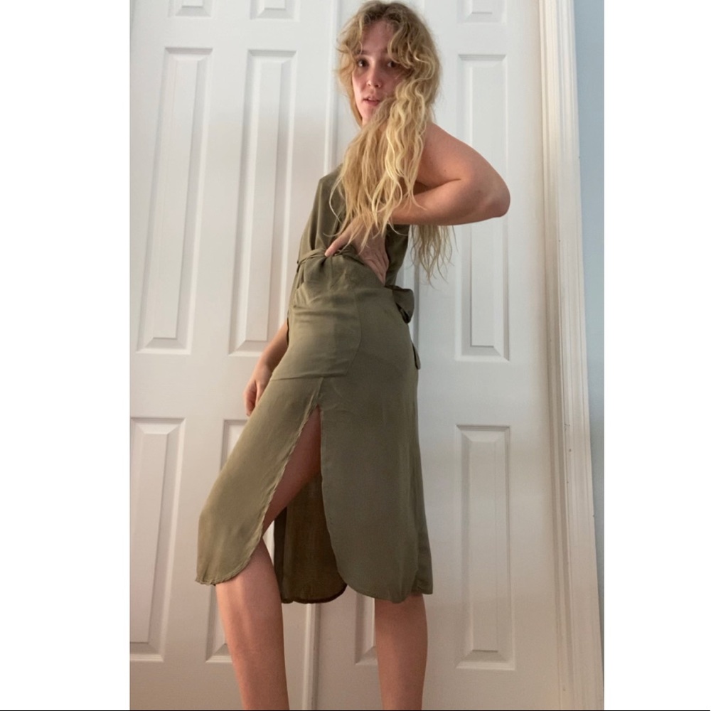 Button Front Tank Dress with Side Slits - Picture 8 of 8